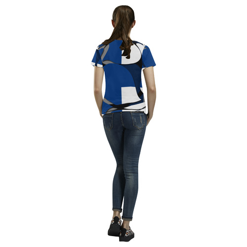 The Flag of Finland All Over Print T-Shirt for Women (USA Size) (Model T40)