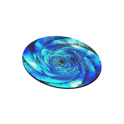 Galaxy Wormhole Spiral 3D - Jera Nour Round Mousepad