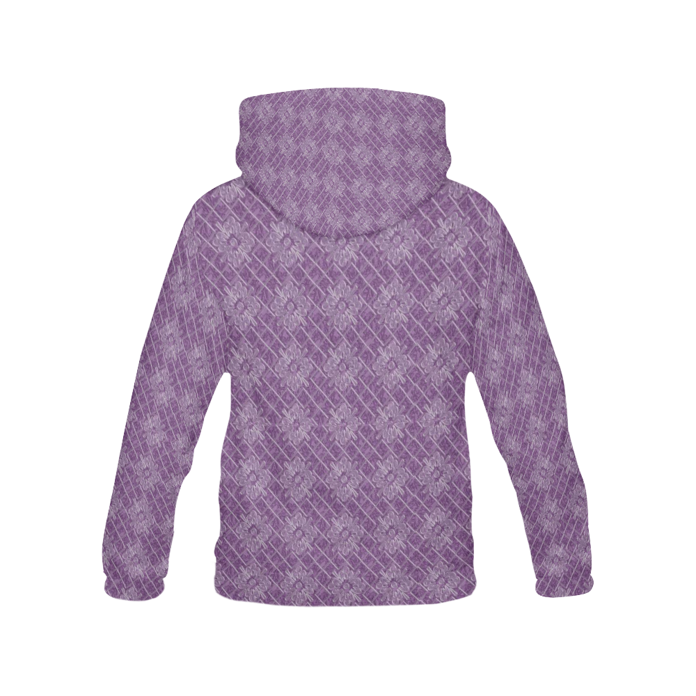 Lilac Jacuard All Over Print Hoodie for Women (USA Size) (Model H13)