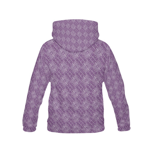 Lilac Jacuard All Over Print Hoodie for Women (USA Size) (Model H13)