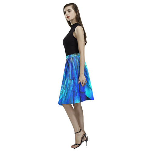 Galaxy Wormhole Spiral 3D - Jera Nour Melete Pleated Midi Skirt (Model D15)