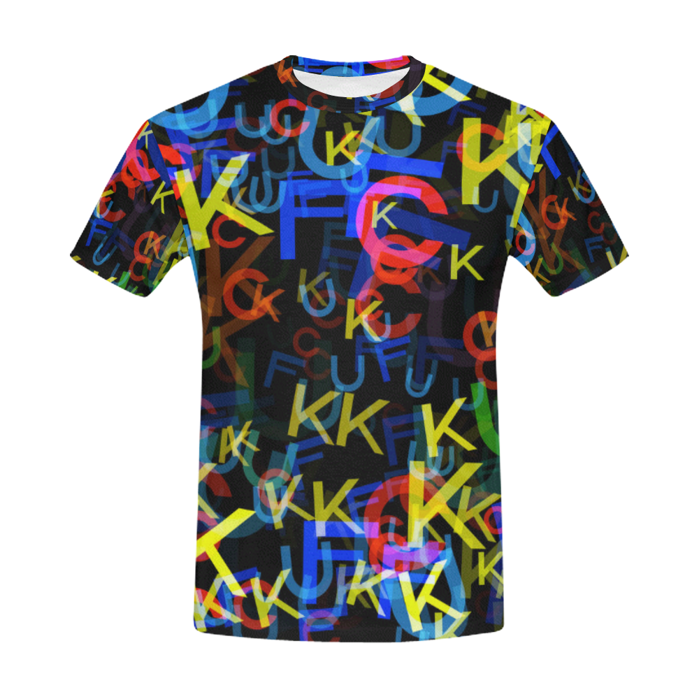 The Most Colorful word All Over Print T-Shirt for Men (USA Size) (Model T40)