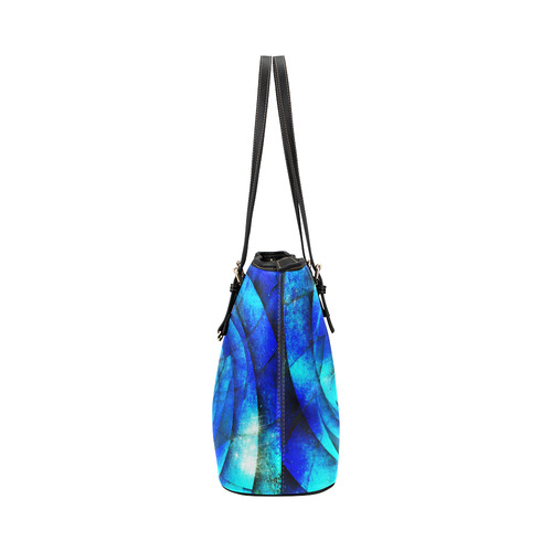 Galaxy Wormhole Spiral 3D - Jera Nour Leather Tote Bag/Large (Model 1651)