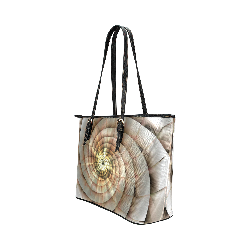 Spiral Eye 3D - Jera Nour Leather Tote Bag/Small (Model 1651)