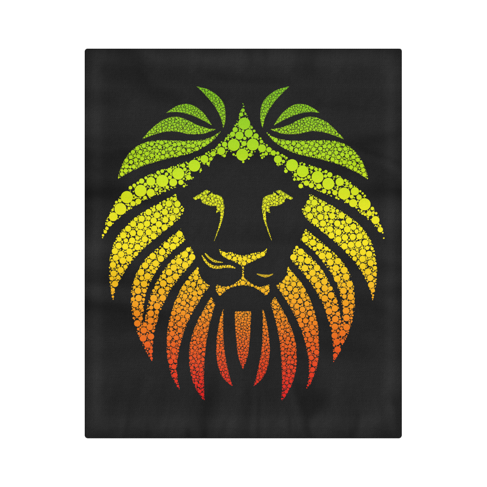 Rastafari Lion Dots green yellow red Duvet Cover 86"x70" ( All-over-print)
