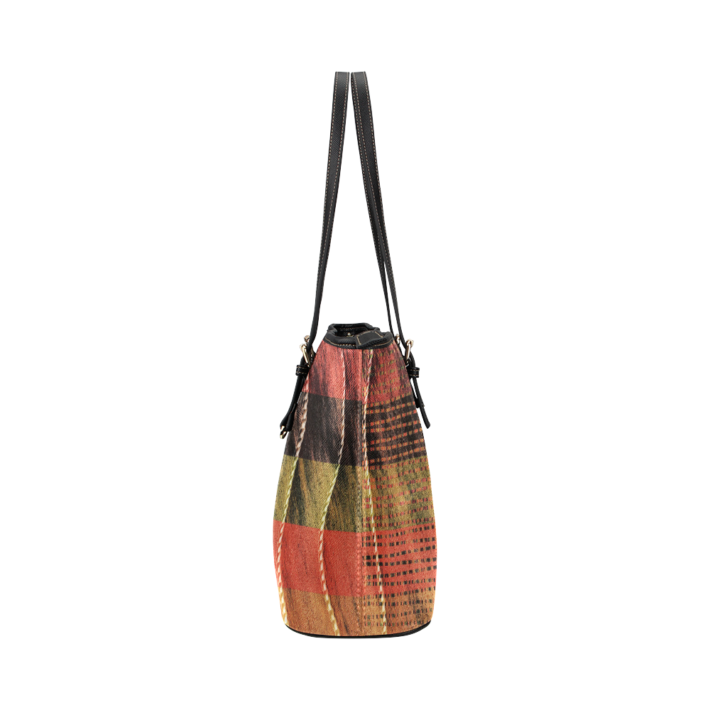 Batik Maharani #6 Vertical - Jera Nour Leather Tote Bag/Large (Model 1651)