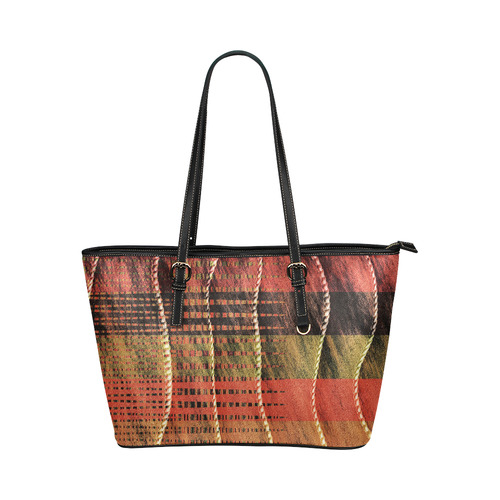 Batik Maharani #6 Vertical - Jera Nour Leather Tote Bag/Small (Model 1651)
