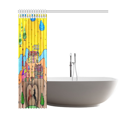 Celle Popart by Nico Bielow Shower Curtain 69"x70"