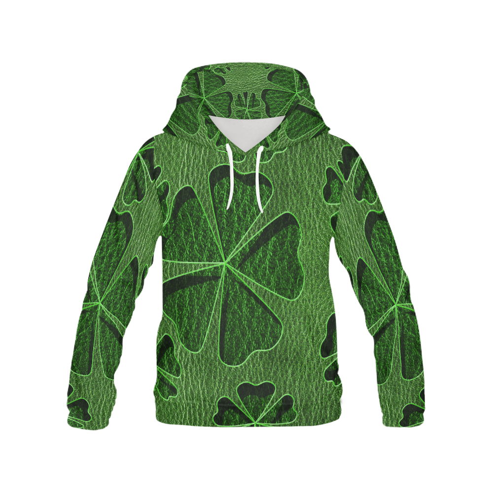 Leather-Look Irish Cloverball All Over Print Hoodie for Men (USA Size) (Model H13)