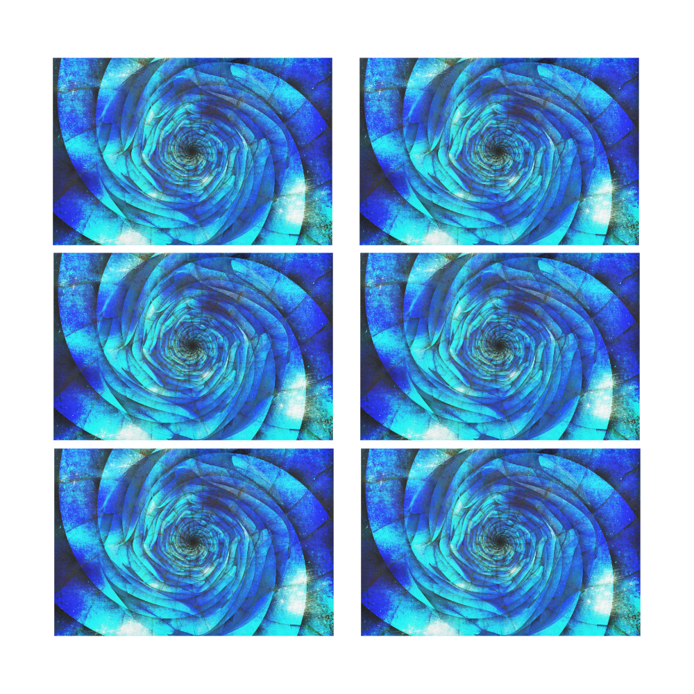 Galaxy Wormhole Spiral 3D - Jera Nour Placemat 12’’ x 18’’ (Six Pieces)