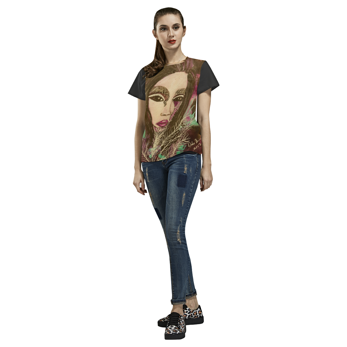 Lavendar Love All over Print Tshirt by Debra Brewer Art All Over Print T-Shirt for Women (USA Size) (Model T40)