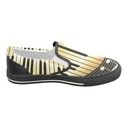 music-notes-with-piano Men's Slip-on Canvas Shoes (Model 019)