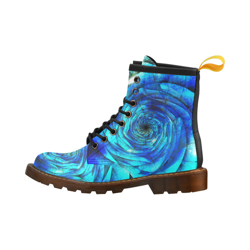 Galaxy Wormhole Spiral 3D - Jera Nour High Grade PU Leather Martin Boots For Women Model 402H