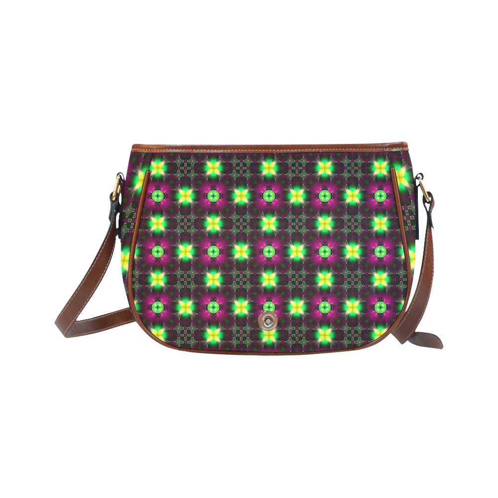 Sunlight in the Magnolia Grove Fractal Abstract Saddle Bag/Small (Model 1649) Full Customization