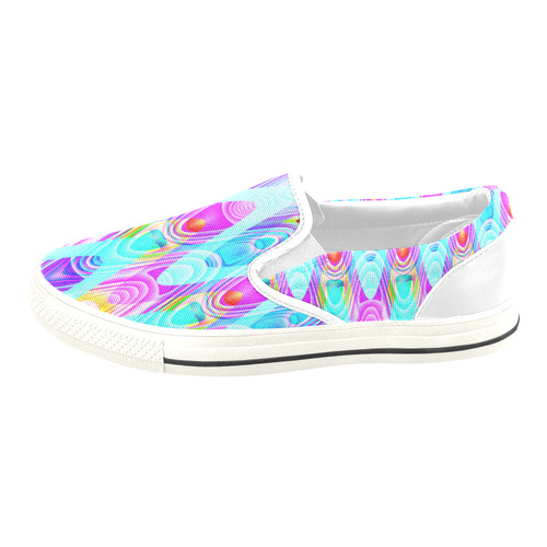 2D Wave #1B - Jera Nour Slip-on Canvas Shoes for Kid (Model 019)