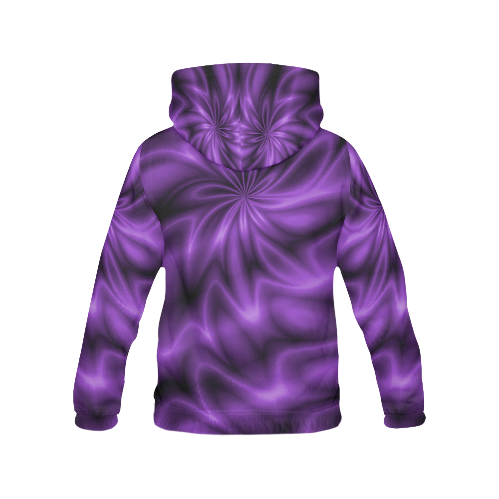 Lilac Shiny Swirl All Over Print Hoodie for Women (USA Size) (Model H13)