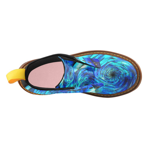 Galaxy Wormhole Spiral 3D - Jera Nour High Grade PU Leather Martin Boots For Women Model 402H