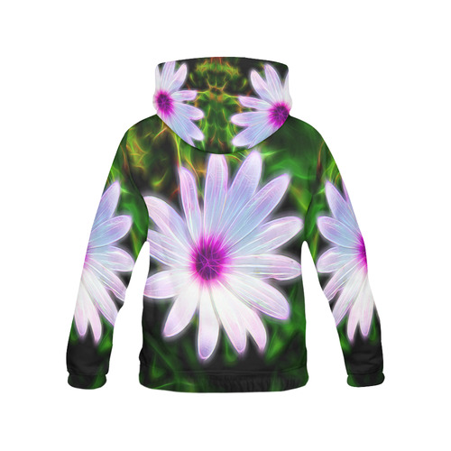 Brilliant Flower All Over Print Hoodie for Women (USA Size) (Model H13)