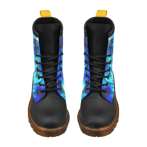 Galaxy Wormhole Spiral 3D - Jera Nour High Grade PU Leather Martin Boots For Women Model 402H