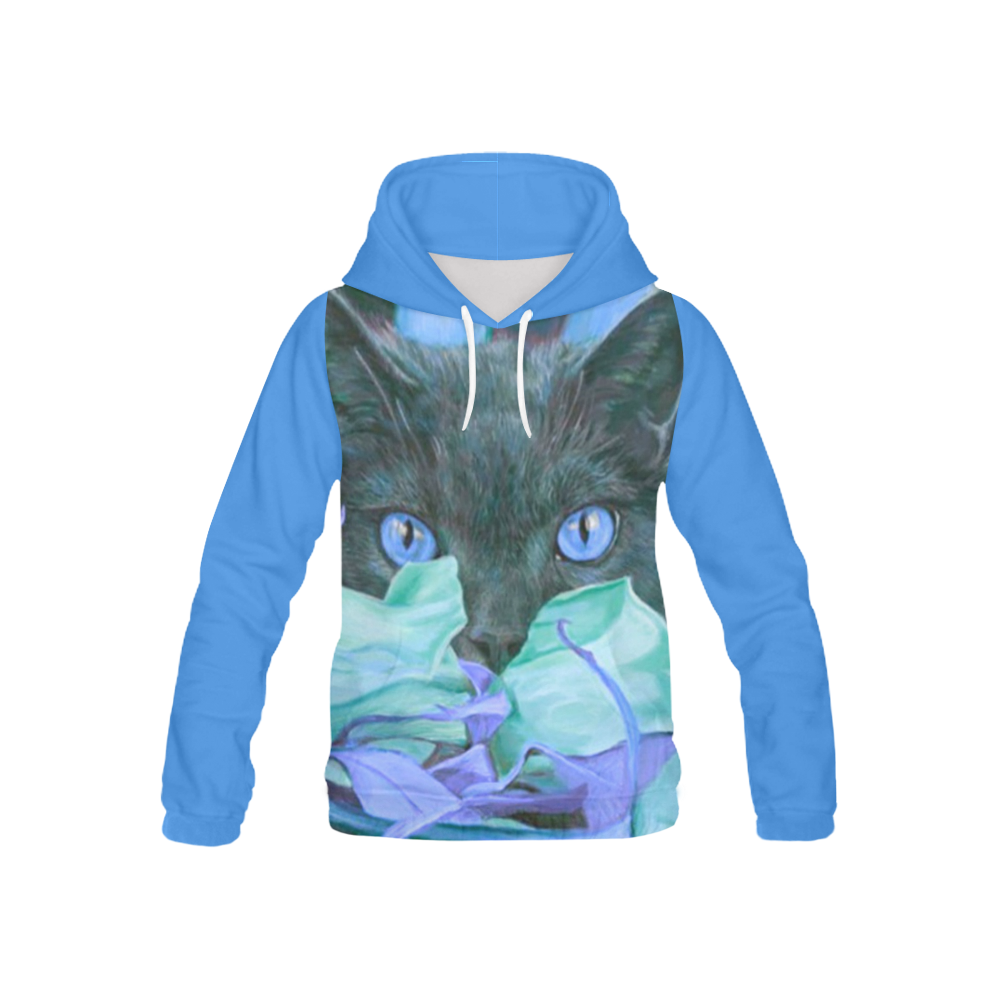 THE BLUE All Over Print Hoodie for Kid (USA Size) (Model H13)