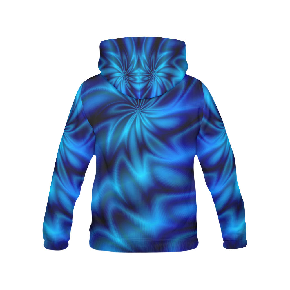 Blue Shiny Swirl All Over Print Hoodie for Men (USA Size) (Model H13)