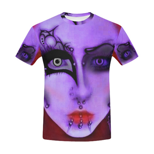 goth girl pierced and inked All Over Print T-Shirt for Men (USA Size) (Model T40)
