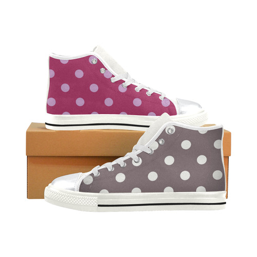 Designers kids Shoes with Retro 50 dots High Top Canvas Shoes for Kid (Model 017)