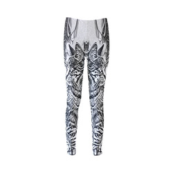 Black White Drawing of a CAT Cassandra Women's Leggings (Model L01)