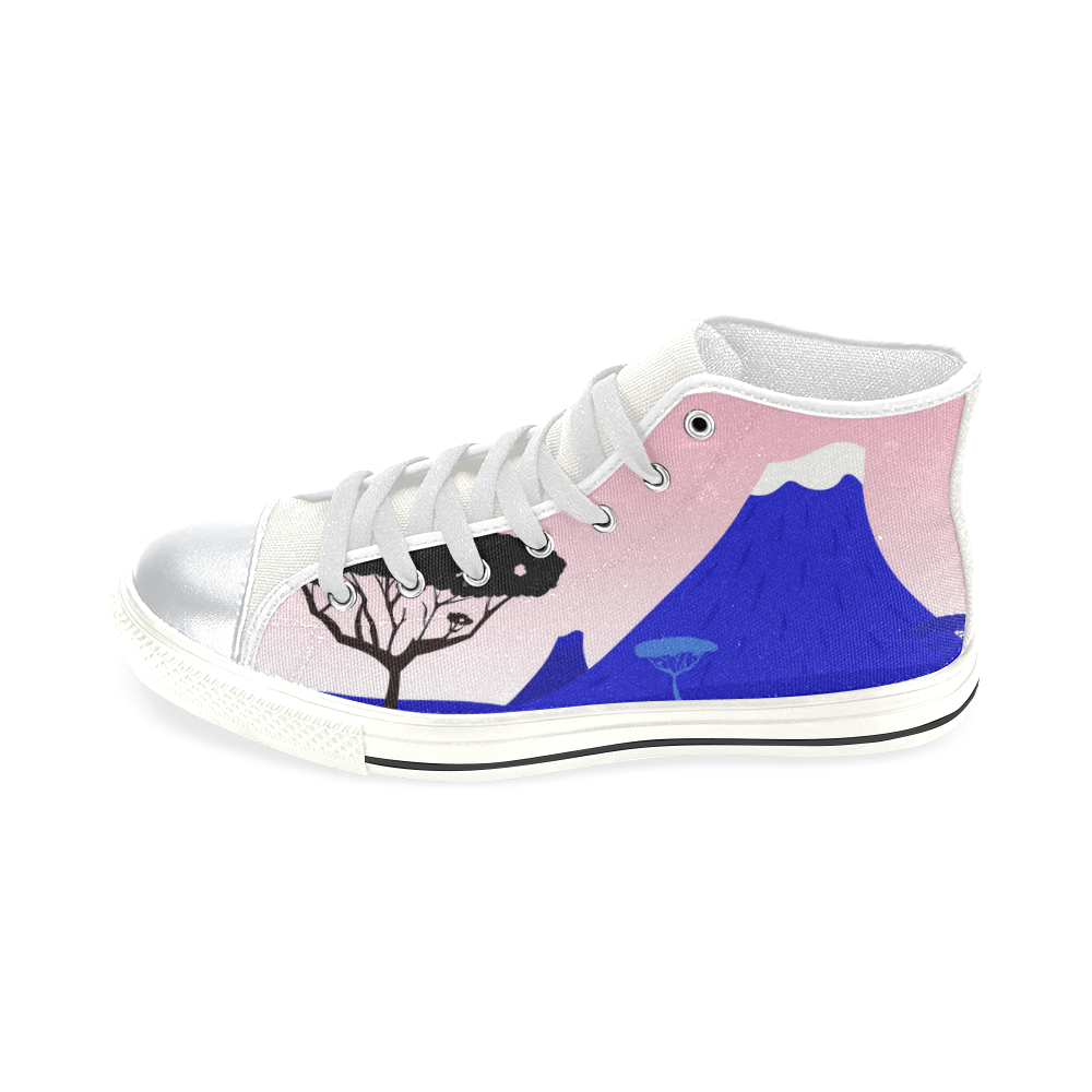 DESIGNERS SHOES : Serengethi tree edition High Top Canvas Shoes for Kid (Model 017)