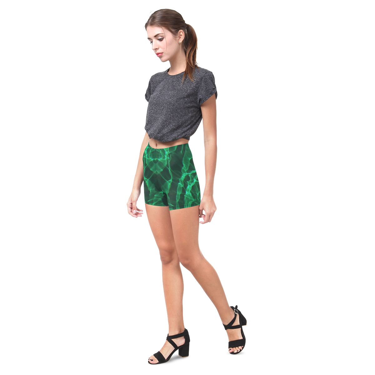 the green dive Briseis Skinny Shorts (Model L04)