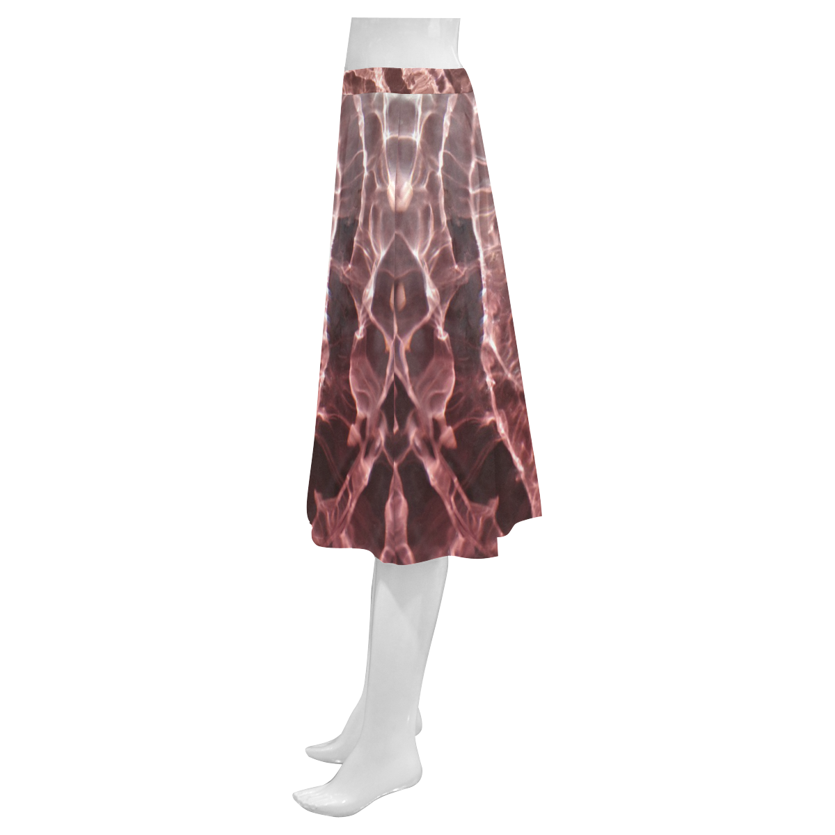 Dark Pink Ray of Light Mnemosyne Women's Crepe Skirt (Model D16)