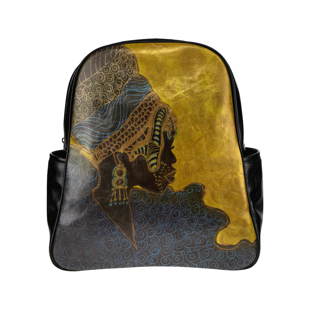 African Queen Sillouette 2 Multi-Pockets Backpack (Model 1636)