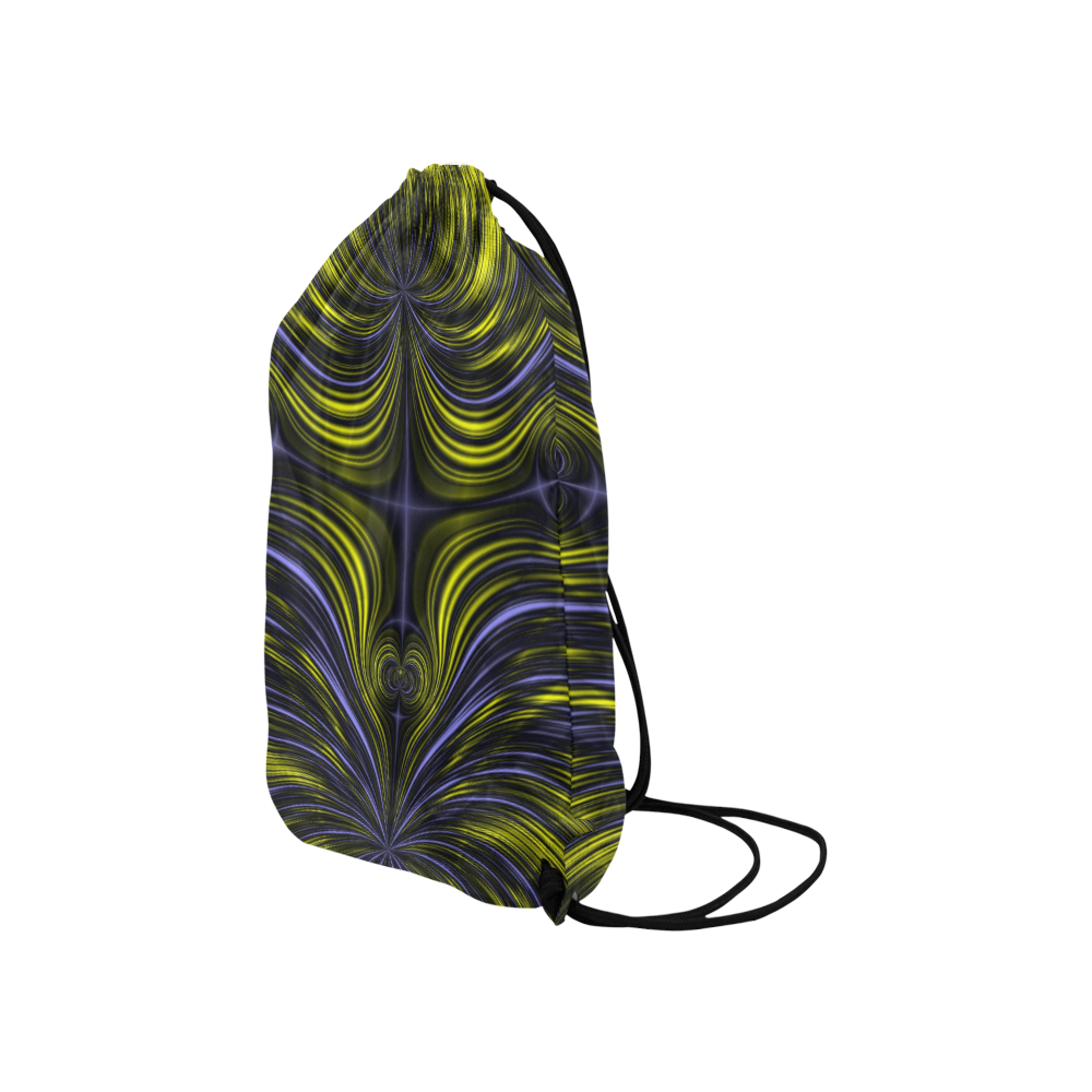 Northern Lights Aurora Borealis Fractal Abstract Small Drawstring Bag Model 1604 (Twin Sides) 11"(W) * 17.7"(H)