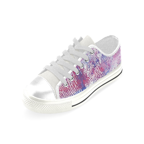 Ladies vintage shoes : white, purple Design edition Low Top Canvas Shoes for Kid (Model 018)