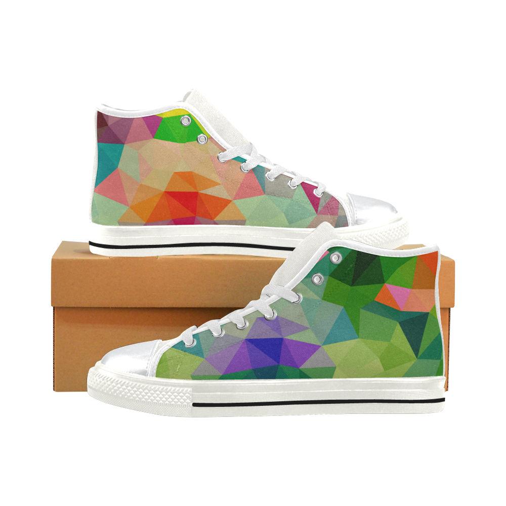 KIDS DESIGNERS Graphic shoes : Geometric abstract art High Top Canvas Shoes for Kid (Model 017)