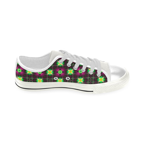 Sunlight in the Magnolia Grove Fractal Abstract Low Top Canvas Shoes for Kid (Model 018)