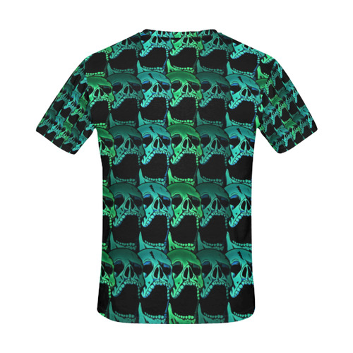 smiling skulls in green All Over Print T-Shirt for Men (USA Size) (Model T40)