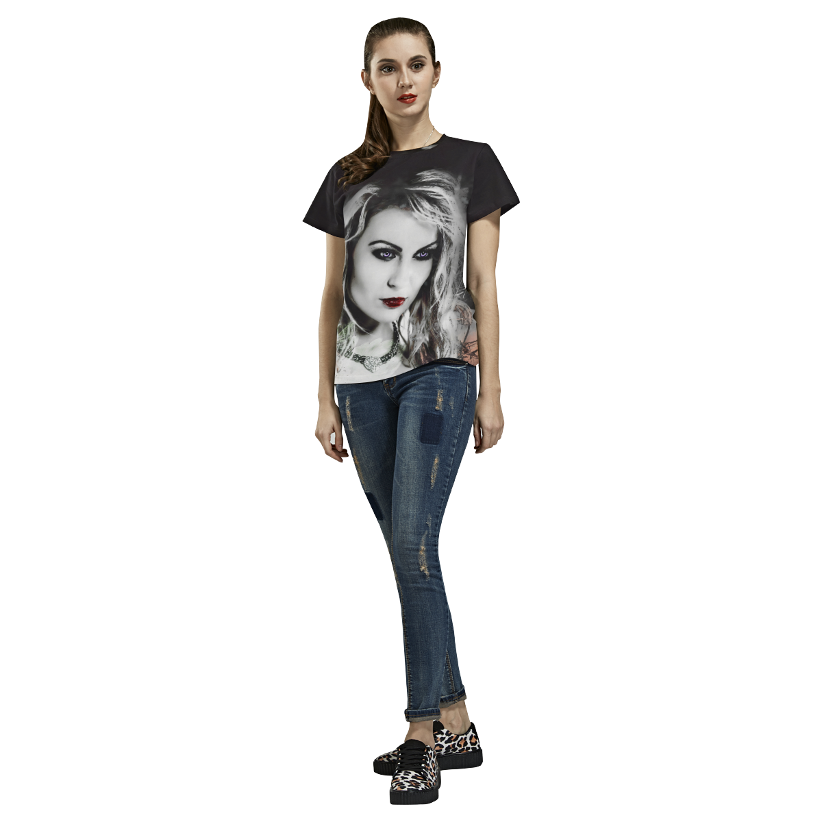 Wicked Ways Gothic Art All Over Print T-Shirt for Women (USA Size) (Model T40)