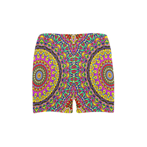 Oriental Watercolor Mandala multicolored h Briseis Skinny Shorts (Model L04)