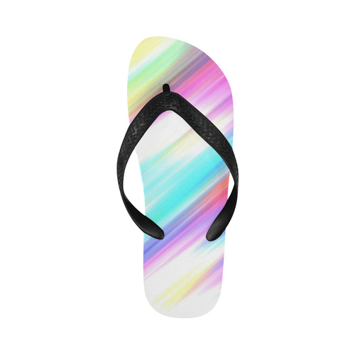 Rainbow Stripe Abstract Flip Flops for Men/Women (Model 040)