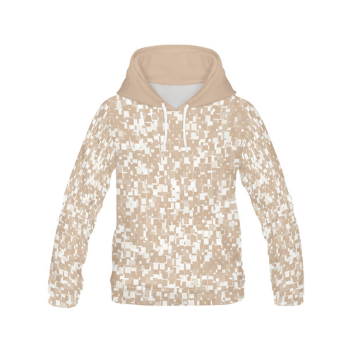 Hazelnut Pixels All Over Print Hoodie for Women (USA Size) (Model H13)