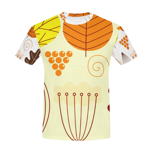 MENS DESIGNERS TSHIRT : Yellow leaves All Over Print T-Shirt for Men (USA Size) (Model T40)