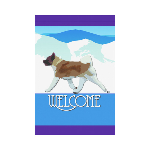 Akita Rockin the Rockies welcome Garden Flag 12‘’x18‘’（Without Flagpole）