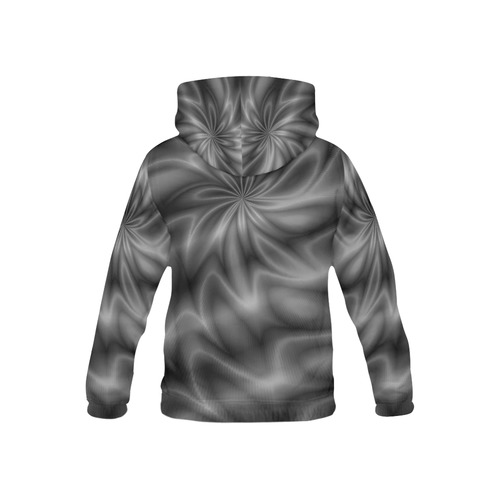 Grey Shiny Swirl All Over Print Hoodie for Kid (USA Size) (Model H13)