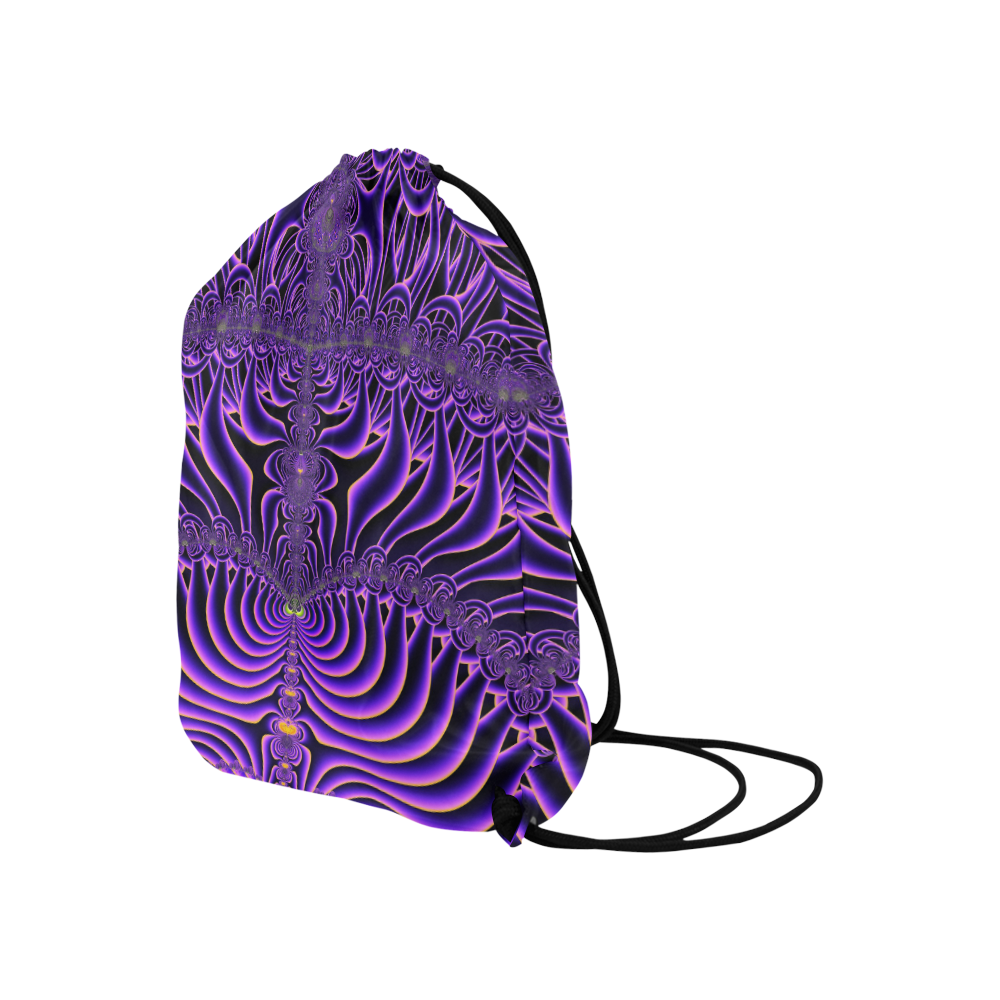 Exquisite Purple Sunset Fractal Abstract Large Drawstring Bag Model 1604 (Twin Sides)  16.5"(W) * 19.3"(H)
