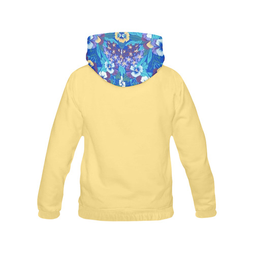 Vintage Floral Pansy All Over Print Hoodie for Women (USA Size) (Model H13)