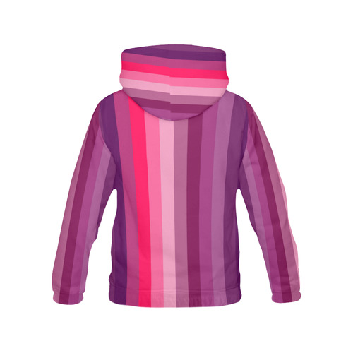pink and purple stripes All Over Print Hoodie for Women (USA Size) (Model H13)