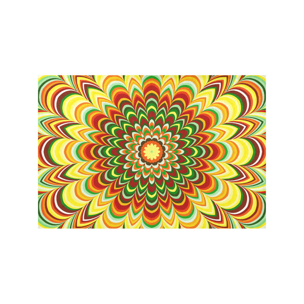 Colorful flower striped mandala Placemat 12’’ x 18’’ (Set of 2)