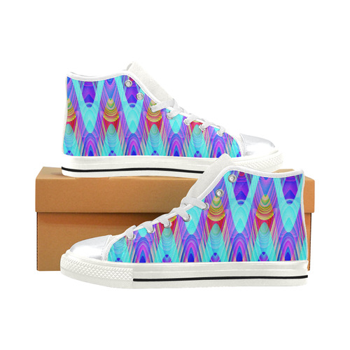 2D Wave #1A - Jera Nour High Top Canvas Shoes for Kid (Model 017)