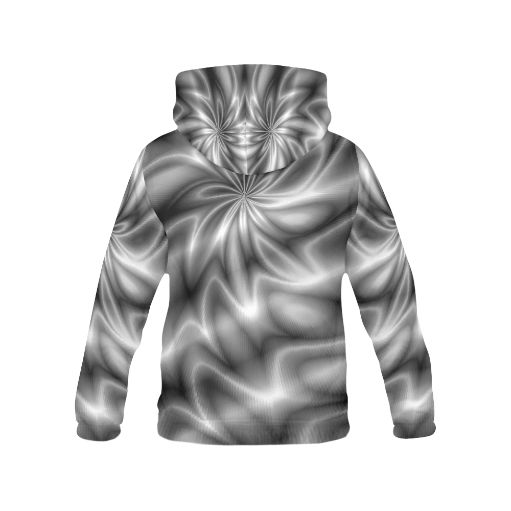 Silver Shiny Swirl All Over Print Hoodie for Men (USA Size) (Model H13)
